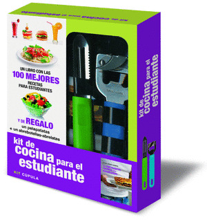 KIT DE COCINA PARA EL ESTUDIANTE (LIBRO + PELAPATATAS + ABREBOTELLAS-ABRELATAS)