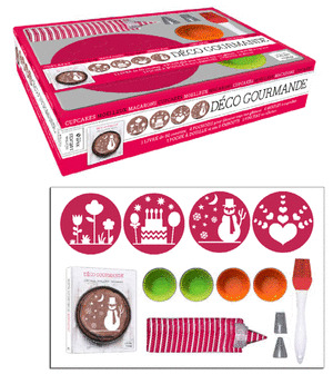 KIT DECORA TUS PASTELES (LIBRO + 4 PLANTILLAS PARA DECORAR + 4 MOLDES PARA GALLETAS + MANGA PASTELER