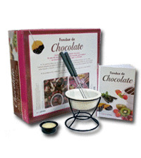 FONDUE DE CHOCOLATE (KIT. INCLUYE LIBRO + CAZUELITA DE CERÁMICA + 1 VELA + 2 PINCHOS)
