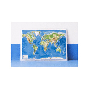 MAPA EN RELIEVE MAPAMUNDI. ESCALA 1:67.000.000, 65X45 CM