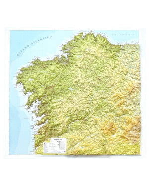 MAPA EN RELIEVE GALICIA. ESCALA 1:250.000, 105X95 CM
