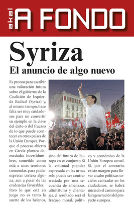SYRIZA: EL ANUNCIO DE ALGO NUEVO