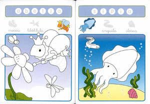 SUPER ENGANXA, ESCRIU I PINTA = SUPER PEGA, ESCRIBE Y COLOREA EN EL CUENTO