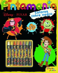 PINTAMANIA DISNEY/PIXAR. COLOREA SOBRE NEGRO