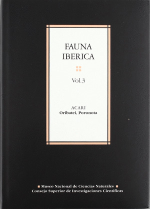 FAUNA IBERICA. VOL. 3. ACARI: ORIBATEI, PORONOTA