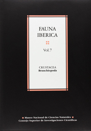 FAUNA IBERICA. VOL. 7. CRUSTACEA: BRANCHIOPODA