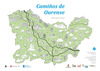 CAMIÑOS DE OURENSE. MAPA PARA PINTAR