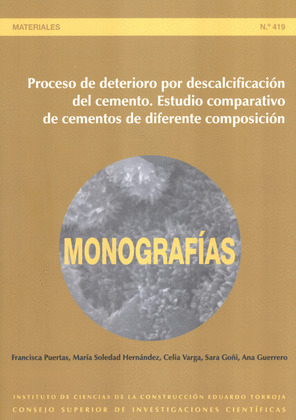 PROCESO DE DETERIORO POR DESCALCIFICACIÓN DEL CEMENTO
