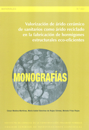 VALORIZACION DE ARIDO CERAMICO DE SANITARIOS COMO ARIDO RECICLADO EN LA FABRICAC
