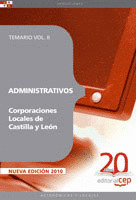 ADMINISTRATIVOS CORPORACIONES LOCALES DE CASTILLA Y LEÓN. TEMARIO VOL. II.