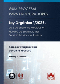 GUÍA PROCESAL PARA PROCURADORES. LEY ORGÁNICA 1/2025, DE 2 DE ENERO, DE MEDIDAS