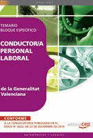 CONDUCTOR /A PERSONAL LABORAL DE LA GENERALITAT VALENCIANA. TEMARIO BLOQUE ESPEC