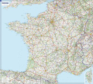 FRANCE MAPA PLASTIFICADO 15721
