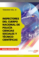 INSPECTORES DEL CUERPO NACIONAL DE POLICÍA CIENCIAS SOCIALES Y TÉCNICO-CIENTÍFIC