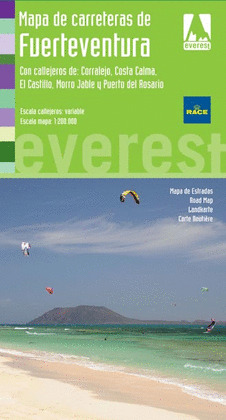 MAPA DE CARRETERAS DE FUERTEVENTURA. CON CALLEJEROS DE: CORRALEJO, COSTA CALMA,