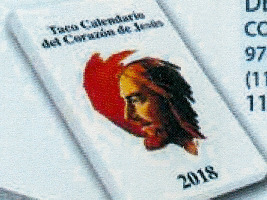 CALENDARIO 2018 TACO PARED CON IMÁN. SAGRADO CORAZÓN DE JESÚS