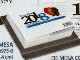 CALENDARIO 2018 TACO DE MESA SIN SOPORTE DEL SAGRADO CORAZÓN DE JESÚS