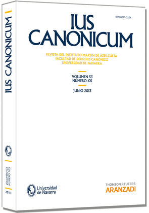 IUS CANONICUM , VOL. 53, Nº 105  2013