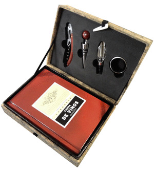 TIERRA DE VINOS. RESERVA (ESTUCHE CON LIBRO, SACACORCHOS, TAPON, DOSIFICADOR ANTIGOTEO Y ANILLO...)