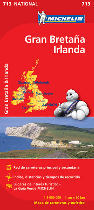 GRAN BRETAÑA - IRLANDA. MAPA MICHELIN NATIONAL 713
