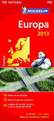 EUROPA. MAPA DE CARRETERAS Y TURISTICO, 2013. NATIONAL 705