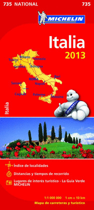 ITALIA 2013. MAPA DE CARRETERAS Y TURISTICO 735 NATIONAL