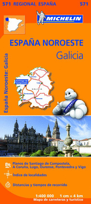 MAPA REGIONAL MICHELIN ESPAÑA NOROESTE: GALICIA