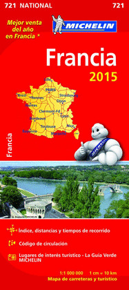 MAPA NATIONAL MICHELIN: FRANCIA (721) (2015)