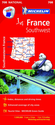 MAPA FRANCIA (708)  SOUTHWEST  -2015-