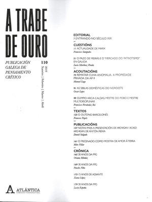 REVISTA A TRABE DE OURO, 125. PUBLICACION GALEGA DE PENSAMENTO CRITICO