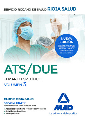 ATS/DUE DEL SERVICIO RIOJANO DE SALUD. TEMARIO ESPECIFICO VOLUMEN 3