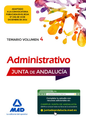 ADMINISTRATIVO DE LA JUNTA DE ANDALUCIA TURNO LIBRE. TEMARIO VOLUMEN 4