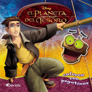 COLOREO CON PEGATINAS. EL PLANETA DEL TESORO