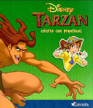 COLOREO CON PEGATINAS. TARZAN