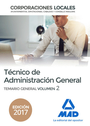 TÉCNICO  DE ADMINISTRACIÓN GENERAL DE CORPORACIONES LOCALES. TEMARIO 2