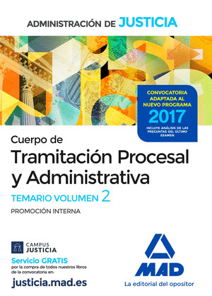TEMARIO 2 DEL CUERPO DE TRAMITACIÓN PROCESAL Y ADMINISTRATIVA (PROMOCIÓN INTERNA) DE LA ADMINISTRACIÓN DE