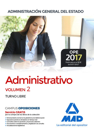 ADMINISTRATIVO TURNO LIBRE. TEMARIO VOLUMEN II