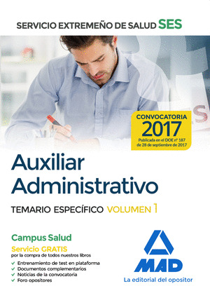 AUXILIAR ADMINISTRATIVO DEL SERVICIO EXTREMEÑO DE SALUD (SES)