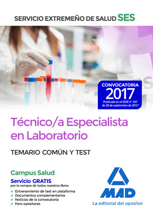 TÉCNICO/A ESPECIALISTA EN LABORATORIO DEL SERVICIO EXTREMEÑO DE SALUD (SES). TEM