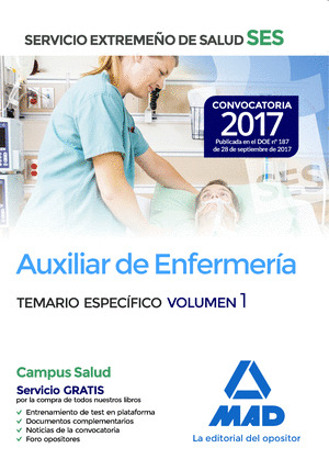 AUXILIAR DE ENFERMERÍA DEL SERVICIO EXTREMEÑO DE SALUD (SES). TEMARIO ESPECÍFICO