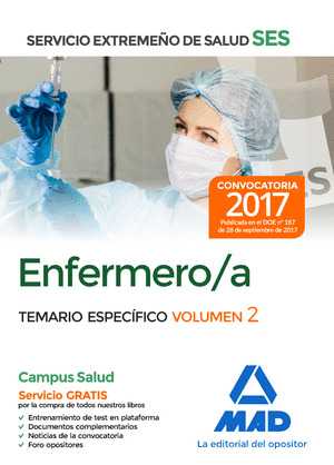 ENFERMERO/A DEL SERVICIO EXTREMEÑO DE SALUD (SES). TEMARIO ESPECÍFICO VOLUMEN 2