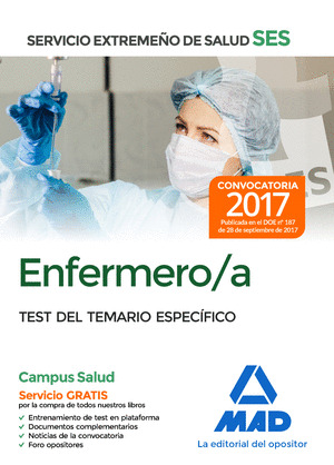 ENFERMERO/A DEL SERVICIO EXTREMEÑO DE SALUD (SES). TEST ESPECÍFICO