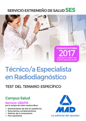 TÉCNICO/A ESPECIALISTA EN RADIODIAGNÓSTICO DEL SERVICIO EXTREMEÑO DE SALUD (SES)