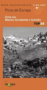 MAPA TOP 25 PICOS DE EUROPA ZONA SUR MACIZO OCCIDENTAL O CORNION