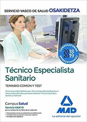 TÉCNICO ESPECIALISTA SANITARIO DE OSAKIDETZA-SERVICIO VASCO DE SALUD