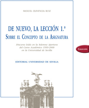 DE NUEVO, LA LECCION 1ª. SOBRE EL CONCEPTO DE LA ASIGNATURA