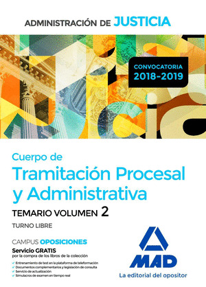 TEMARIO 2 DEL CUERPO DE TRAMITACIÓN PROCESAL Y ADMINISTRATIVA DE LA ADMINISTRACIÓN DE JUSTICIA