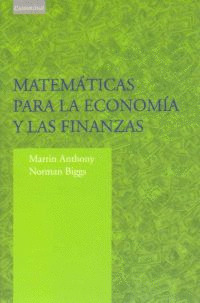 MATEMATICAS PARA ECONOMIA Y FINANZAS