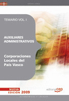 AUXILIARES ADMINISTRATIVOS CORPORACIONES LOCALES DEL PAÍS VASCO. TEMARIO