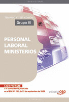 PERSONAL LABORAL MINISTERIOS GRUPO III. TEMARIO Y TEST COMÚN